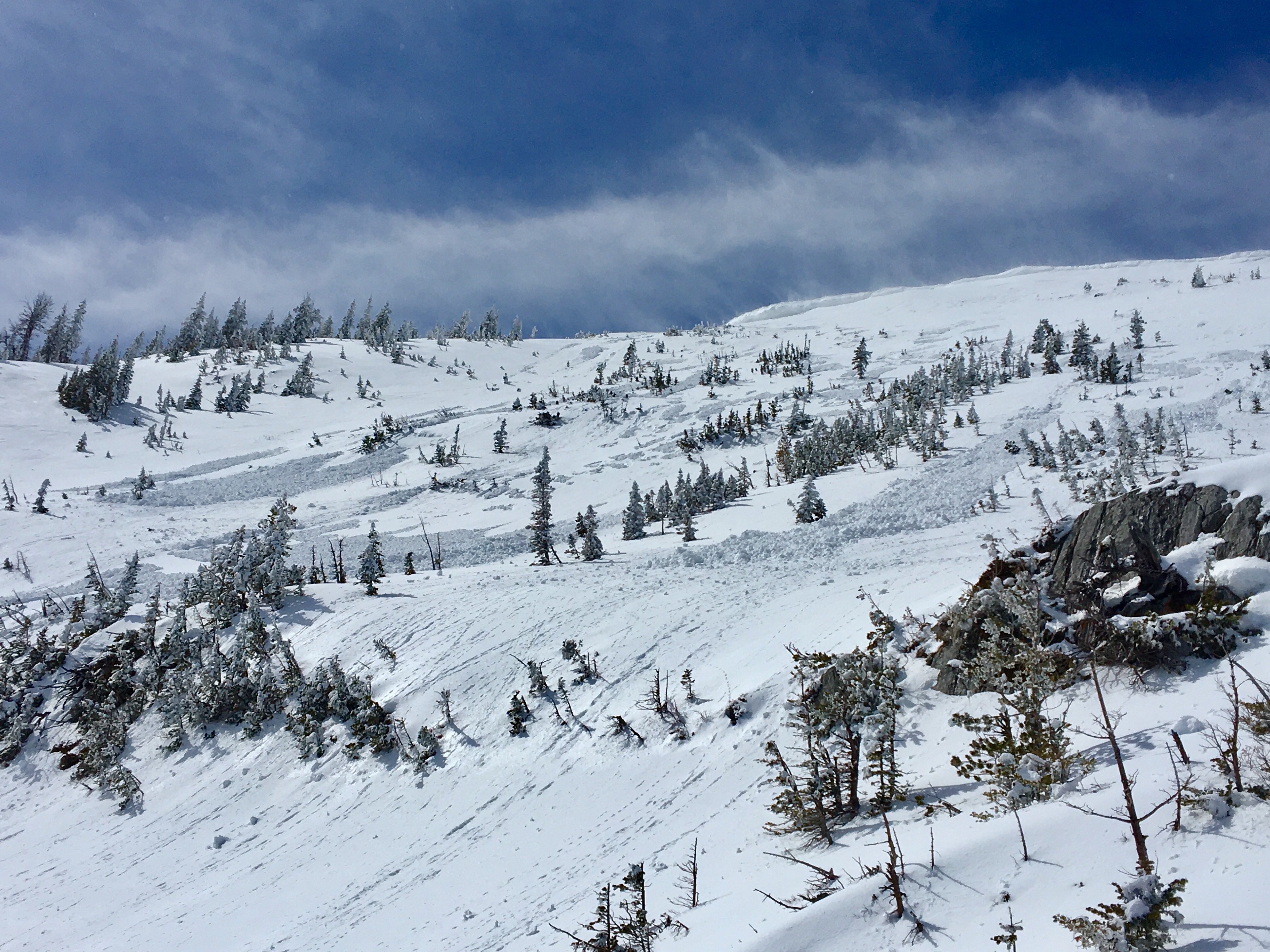 Wet loose avalanches, Saddle Peak 4/1/17 Wet loose avalanches, Saddle Peak 4/1/17