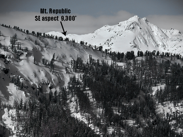 Skier triggered avalanche on Mt. Republic Skier triggered avalanche on Mt. Republic